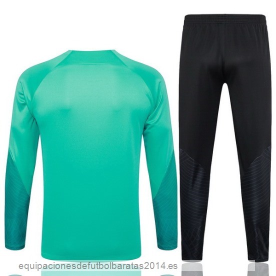 Nuevo Conjunto Completo Sudadera Entrenamiento Barcelona 23/24 Verde Negro Baratas